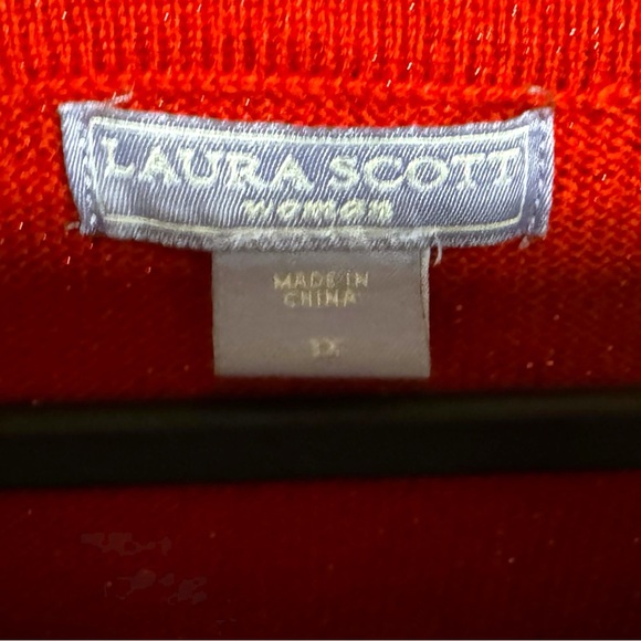 Laura Scott Red Shimmer Cowl Neck Knit Sweater Size 3XL - Picture 12 of 13